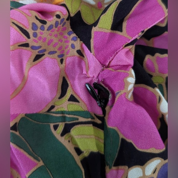 PATOU Floral Print Pleated Maxi Shirt Dress Size 36 US 2 Women's Preowned *flaws - Picture 4 of 9